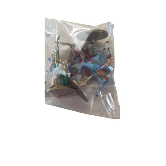 4 Hallmark Christmas Carousel Horse Lot Ornaments Snow, Holly, Star, Ginger 1989 - Picture 11 of 11